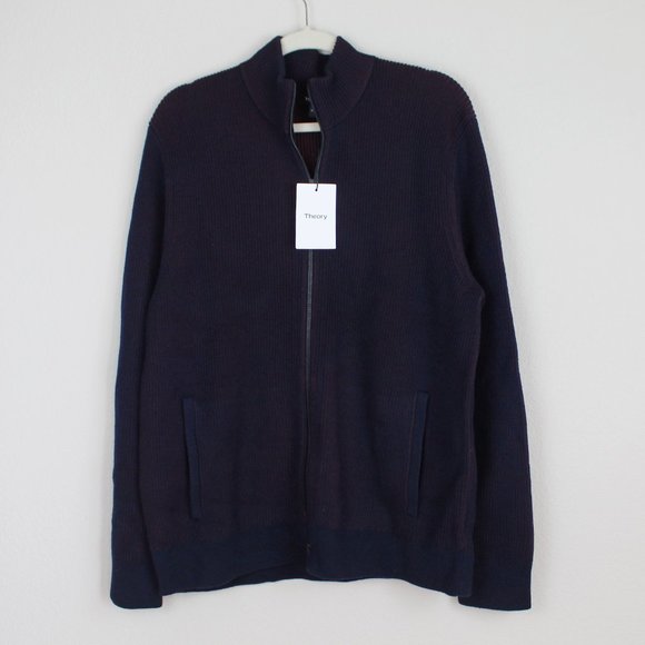 NWT Theory Mock Neck Zip Sweater in Merino Wool - Picture 2 of 10